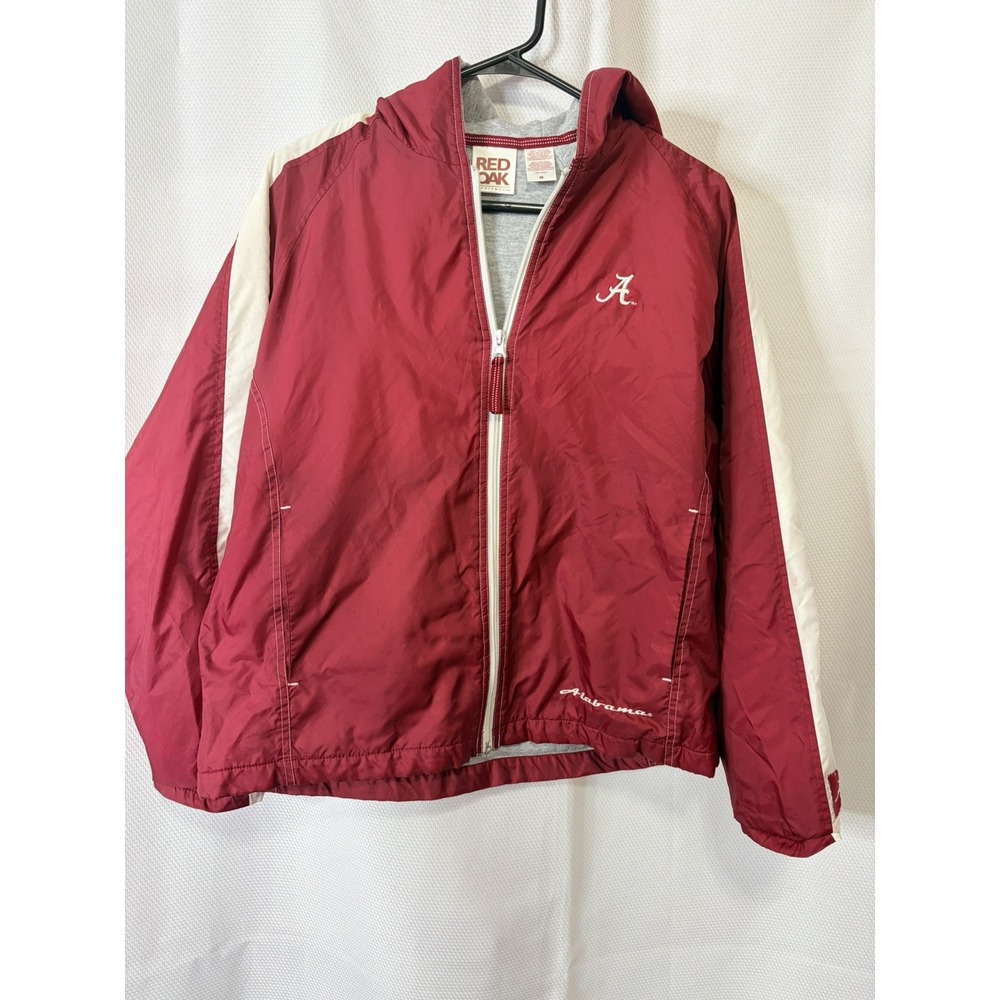 Vintage Alabama Crimson Tide Red Oak Windbreaker Jacket Womens M Fleece Lined